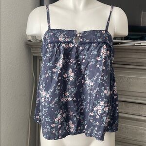 Floral Navy Blue Women's Top